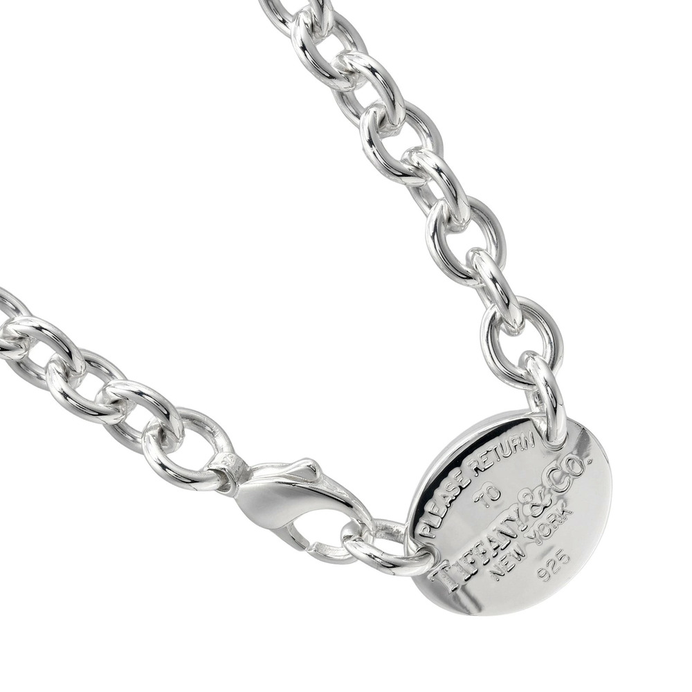 Tiffany Co to Oval Necklace Choker Sterling Silver